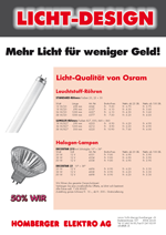 Flyer für Licht und Lampen